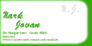 mark jovan business card