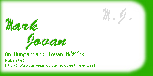 mark jovan business card